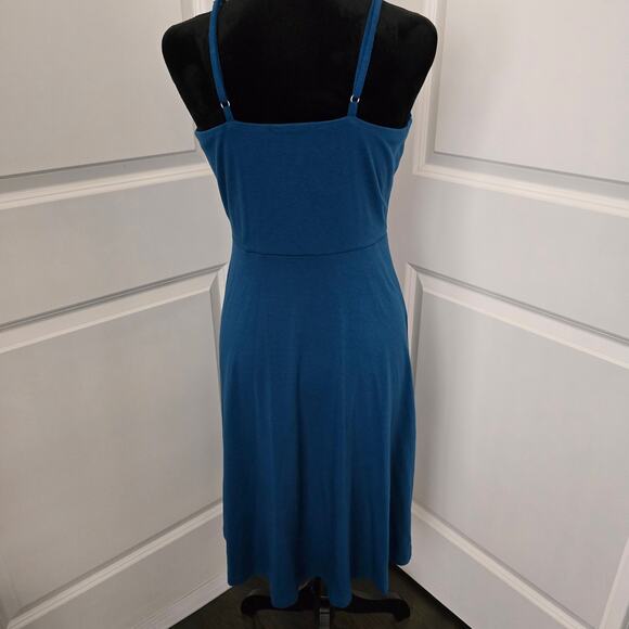 Women's Berydress Cyan Adjustable Straps Button Front A-Line Summer Dress Size M - Picture 3 of 7